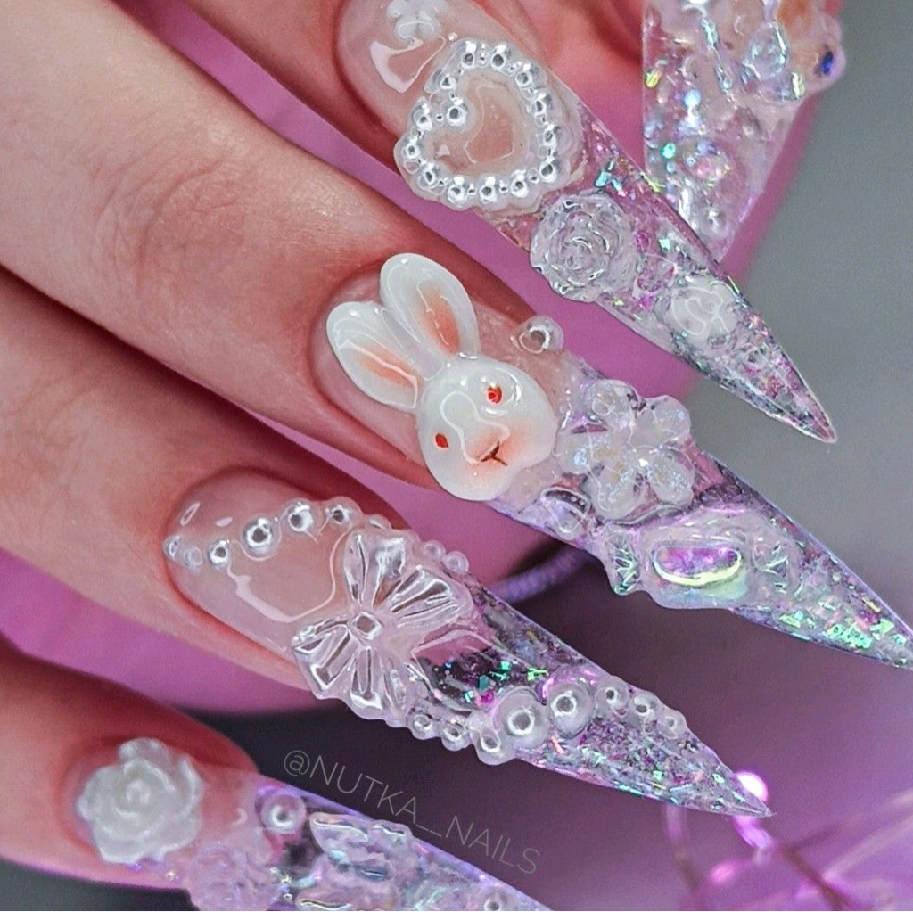 Дизайн средний :геометрия и худ. Роспись 1 ноготь