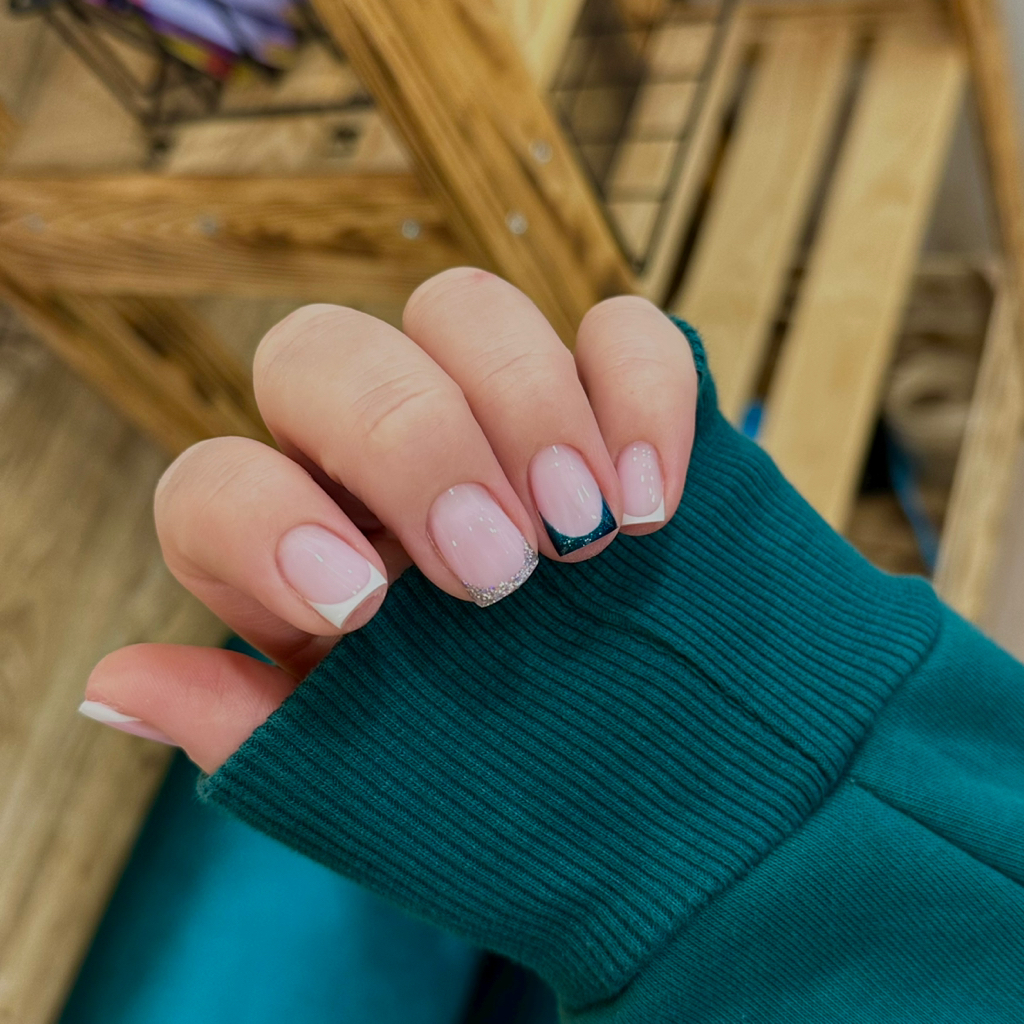 Однотонное покрытие+френч