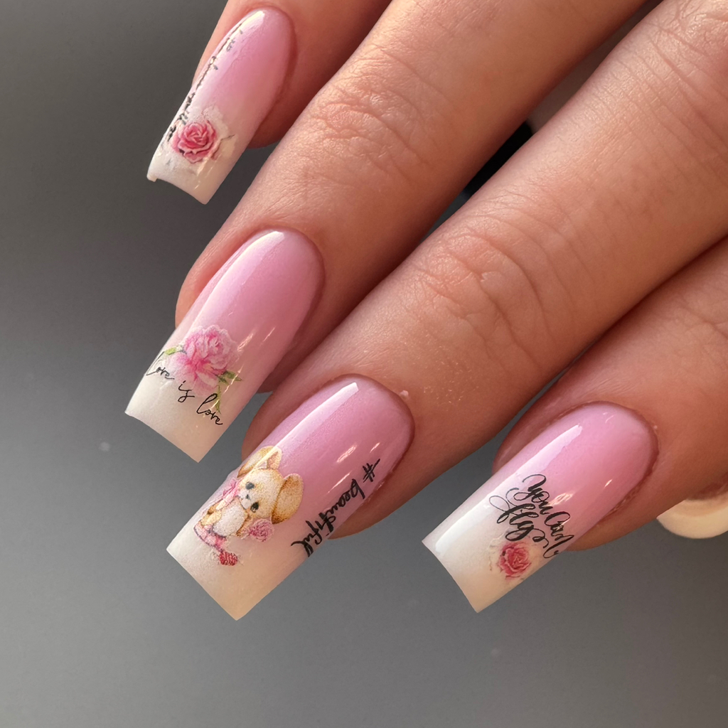 Маникюр с укреплением гелем или акригелем, длинные