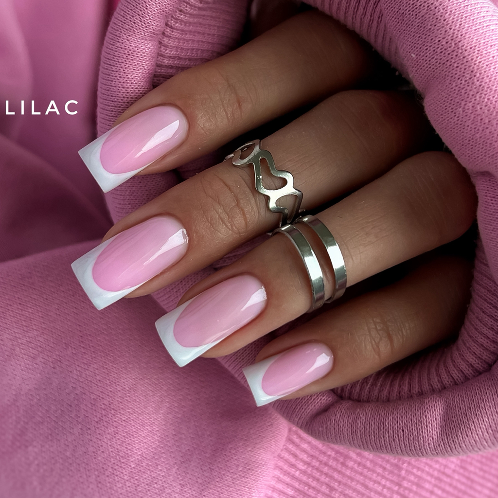 Маникюр с укреплением гелем (френч)