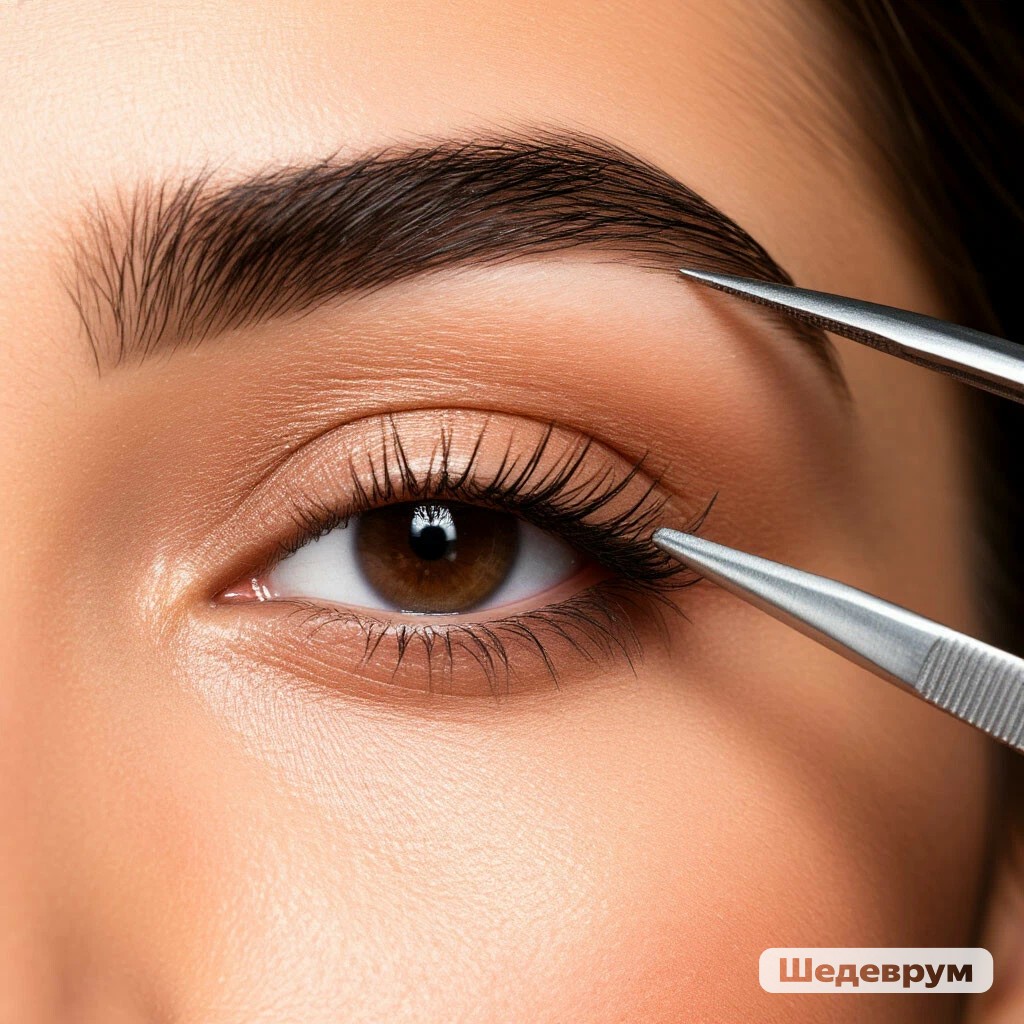 Окрашивание бровей.