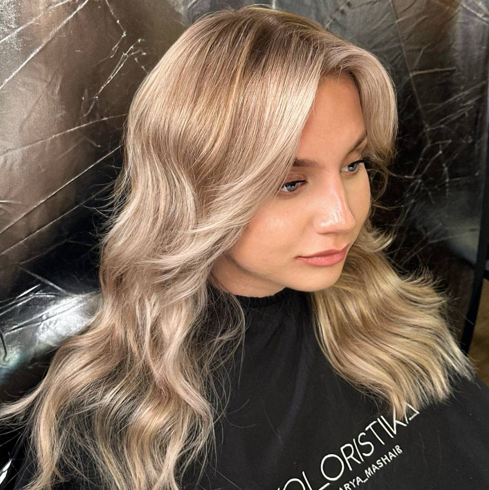 Сложное окрашивание по лопатки