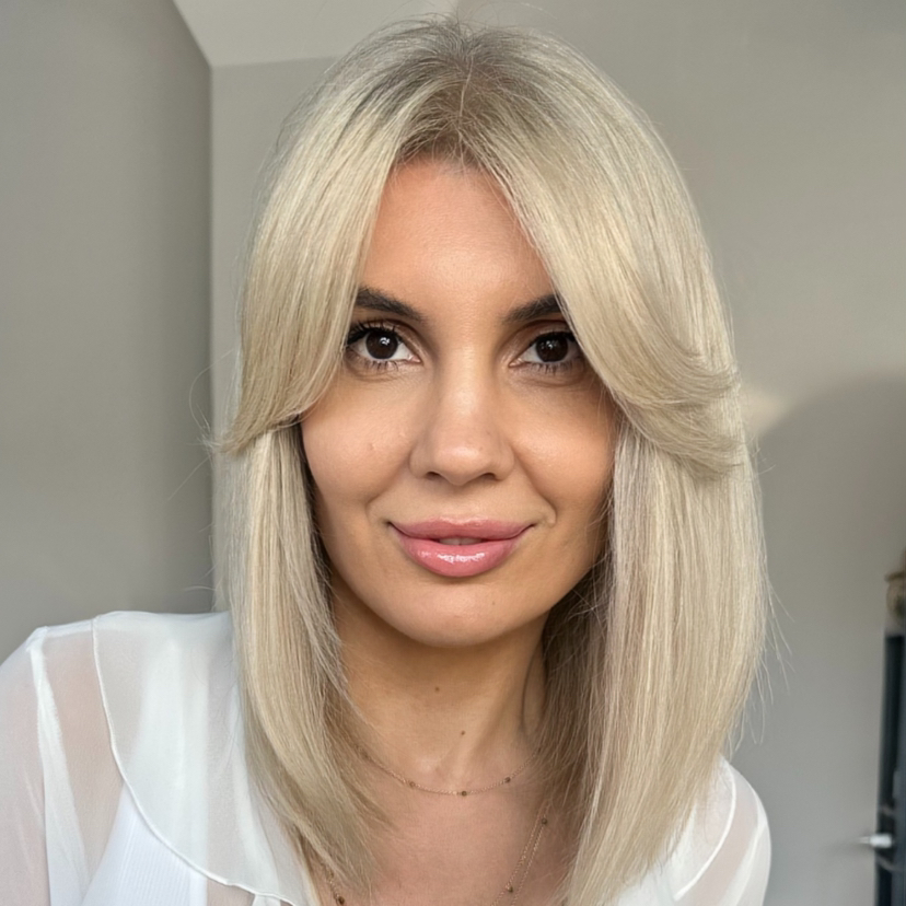 Тотал блонд полное (длина/ корни/ тонирование) /средние волосы