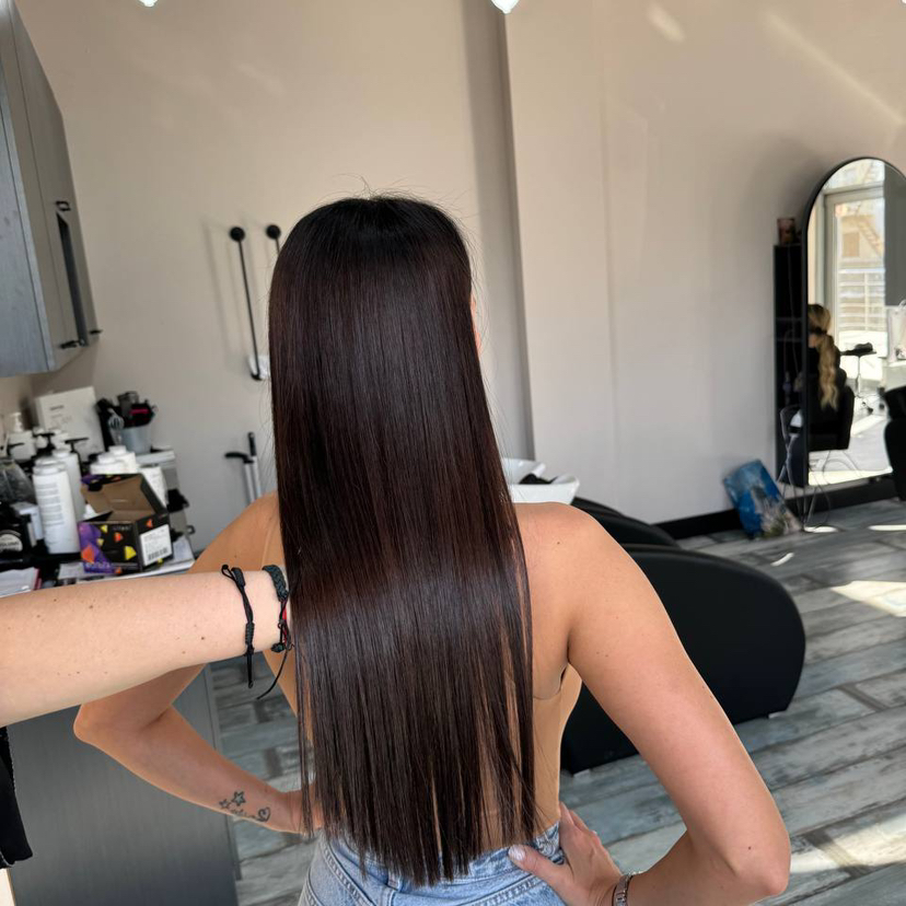 Однотонное окрашивание/ тонирование/ длинные волосы