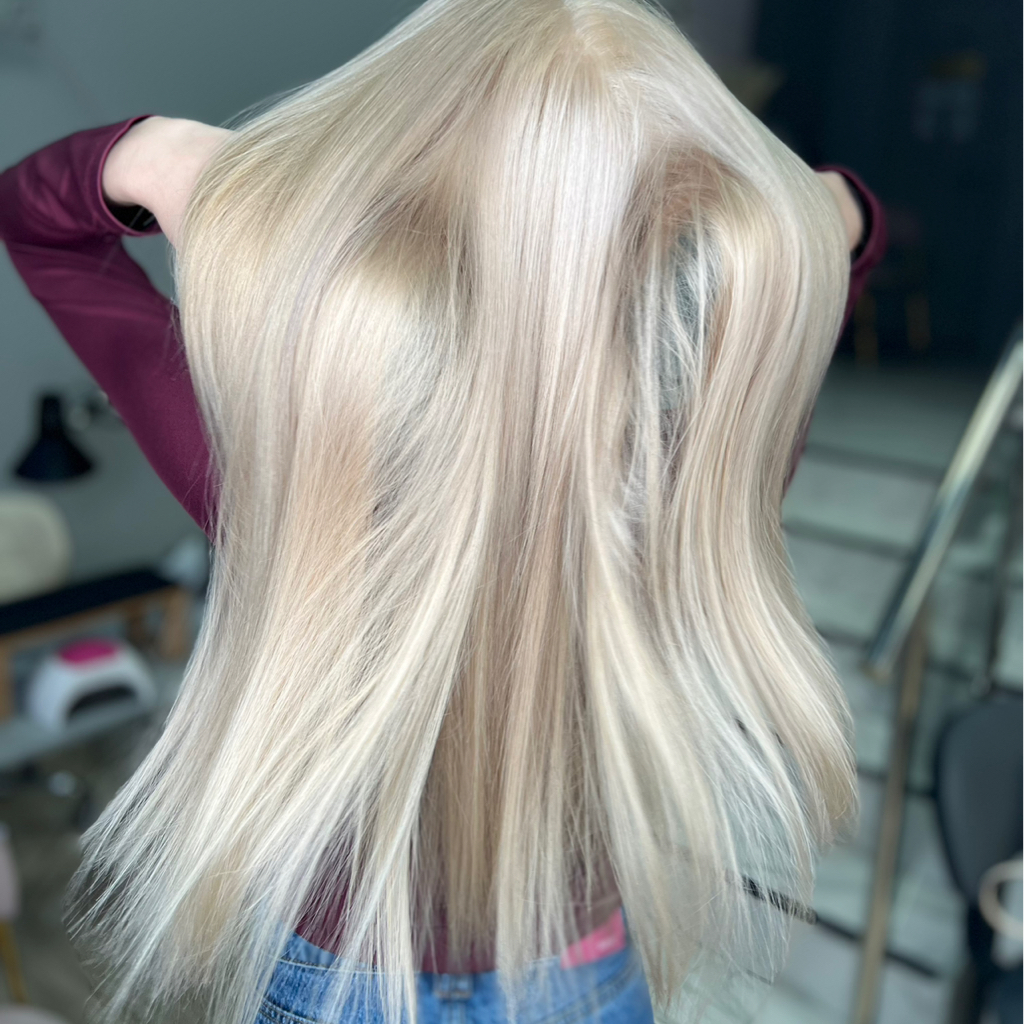 Корни тотал блонд+тонирование