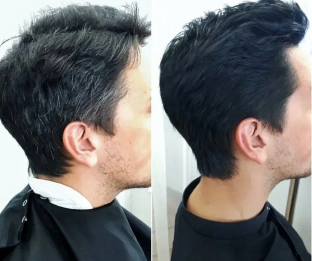 Стрижка + тонировка седины волос на голове