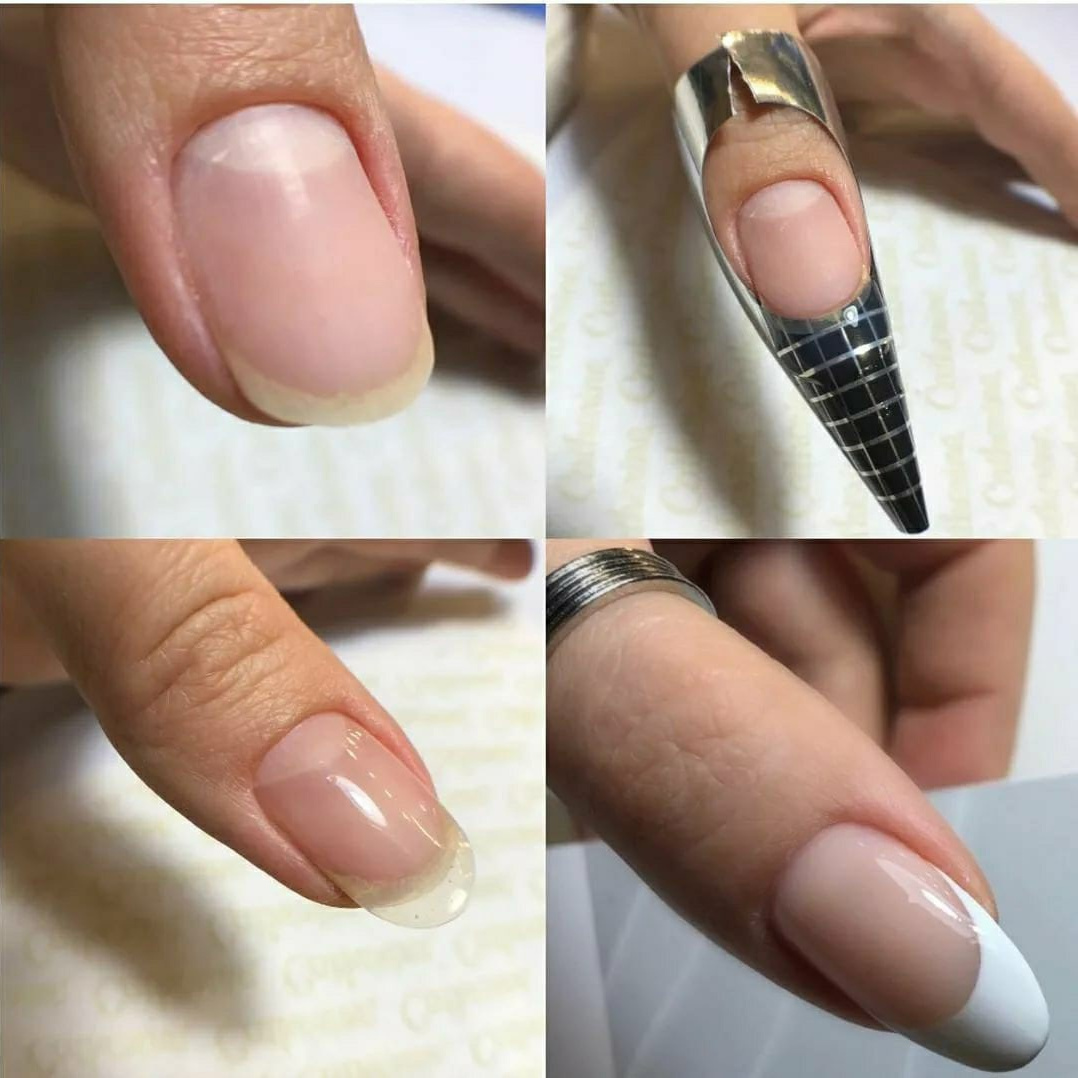 Маникюр комбинированный+наращивание гелем