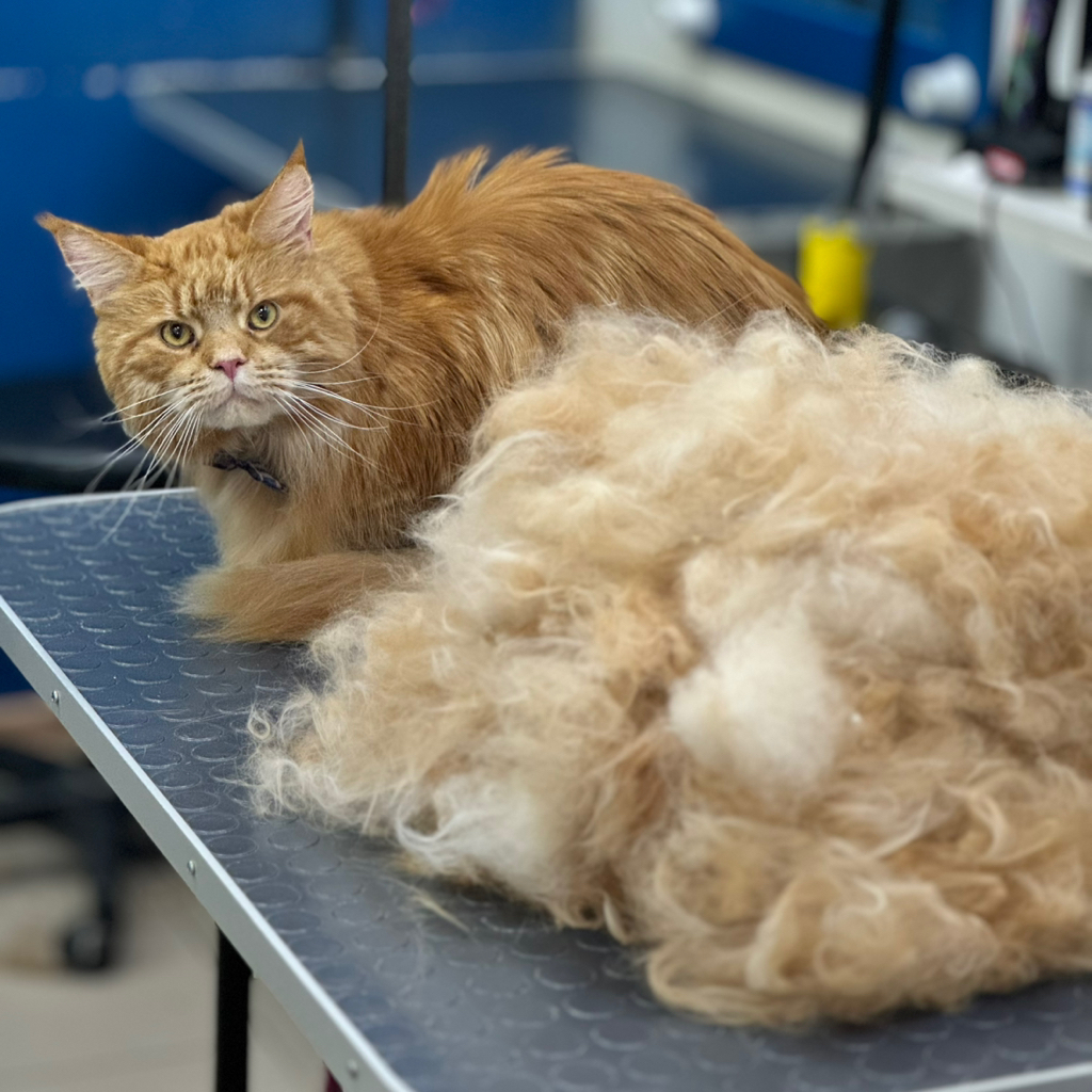 Экспресс-линька мейн-куна с маской