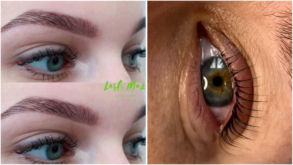 " Ламинирование ресниц(ботокс) + Оформление бровей"