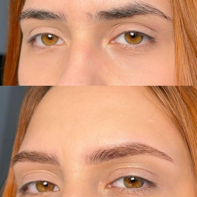 Осветление бровей