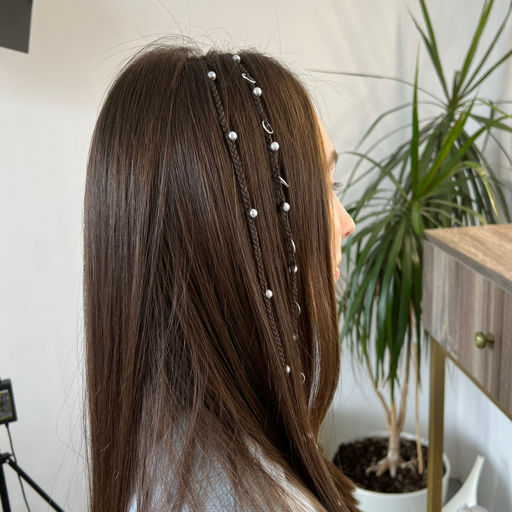 Пирсинг волос (2 косички)