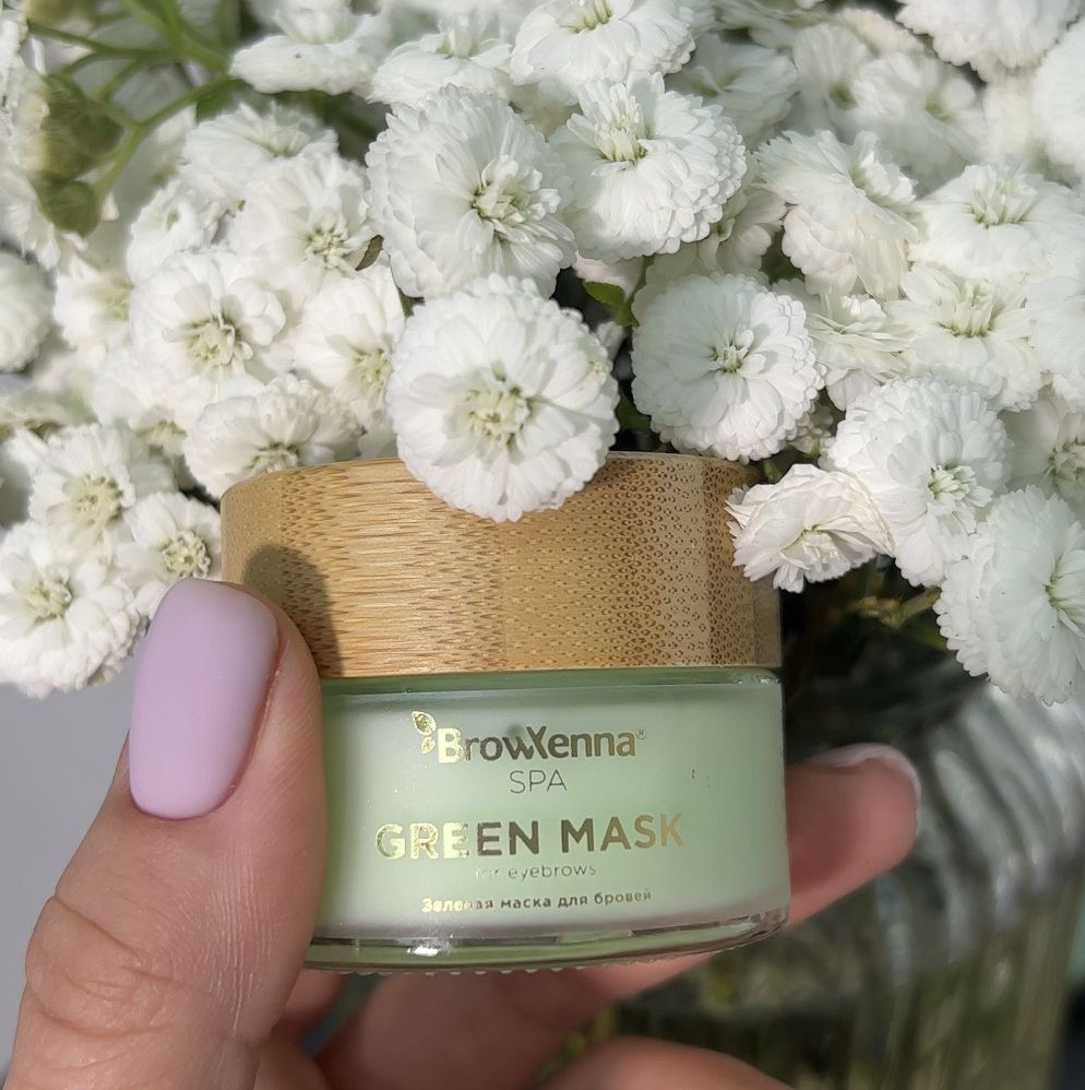 Натуральная, Зеленая маска для бровей
