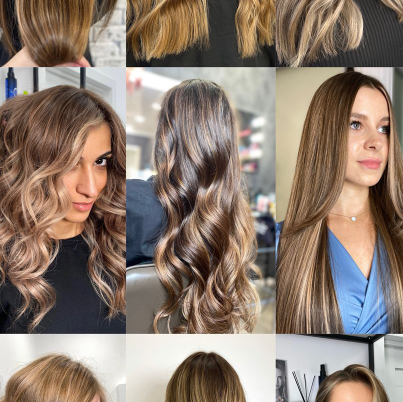 Сложное окрашивание . Длинные волосы .