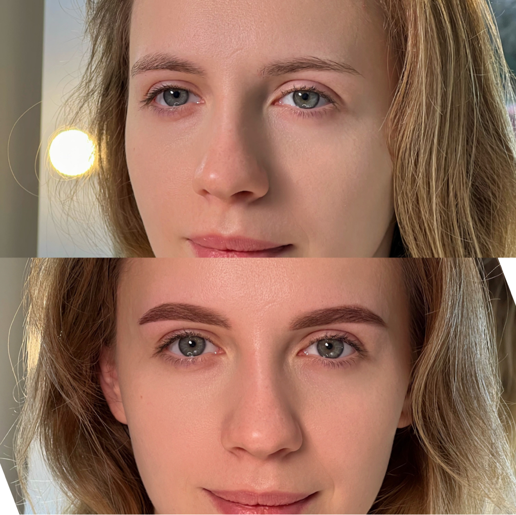 Коррекция + окрашивание бровей