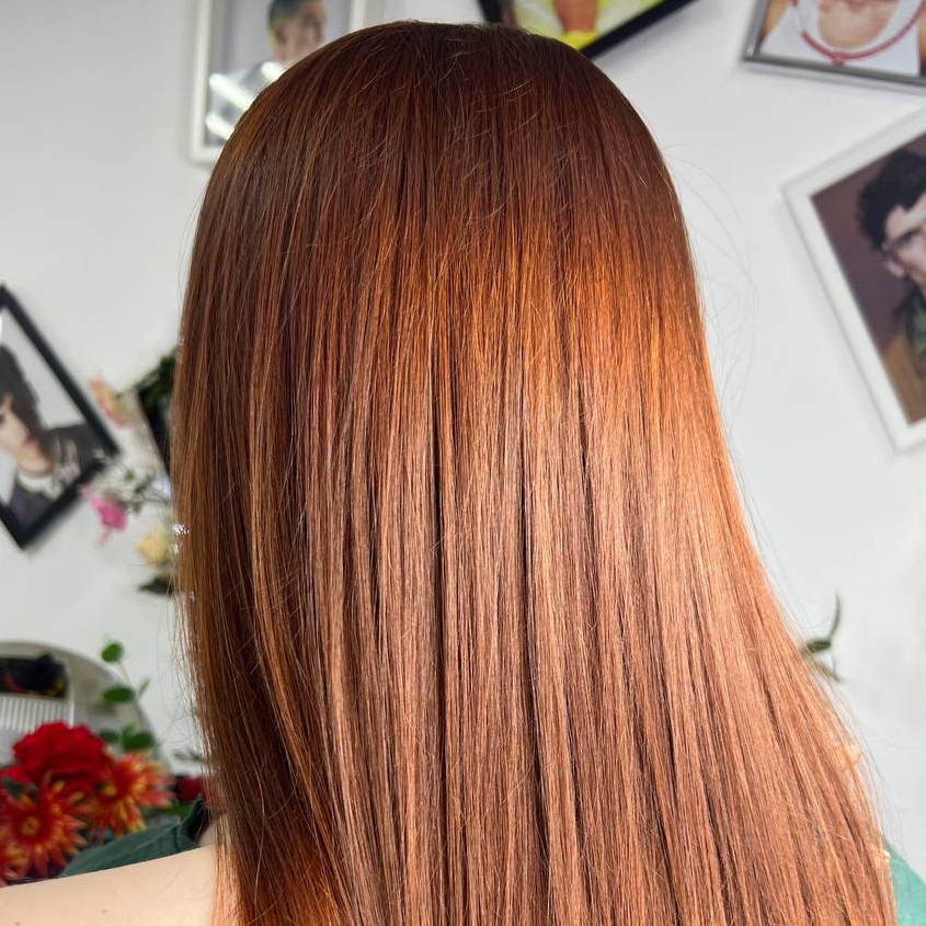 Окрашивание в один тон M-длина до лопаток