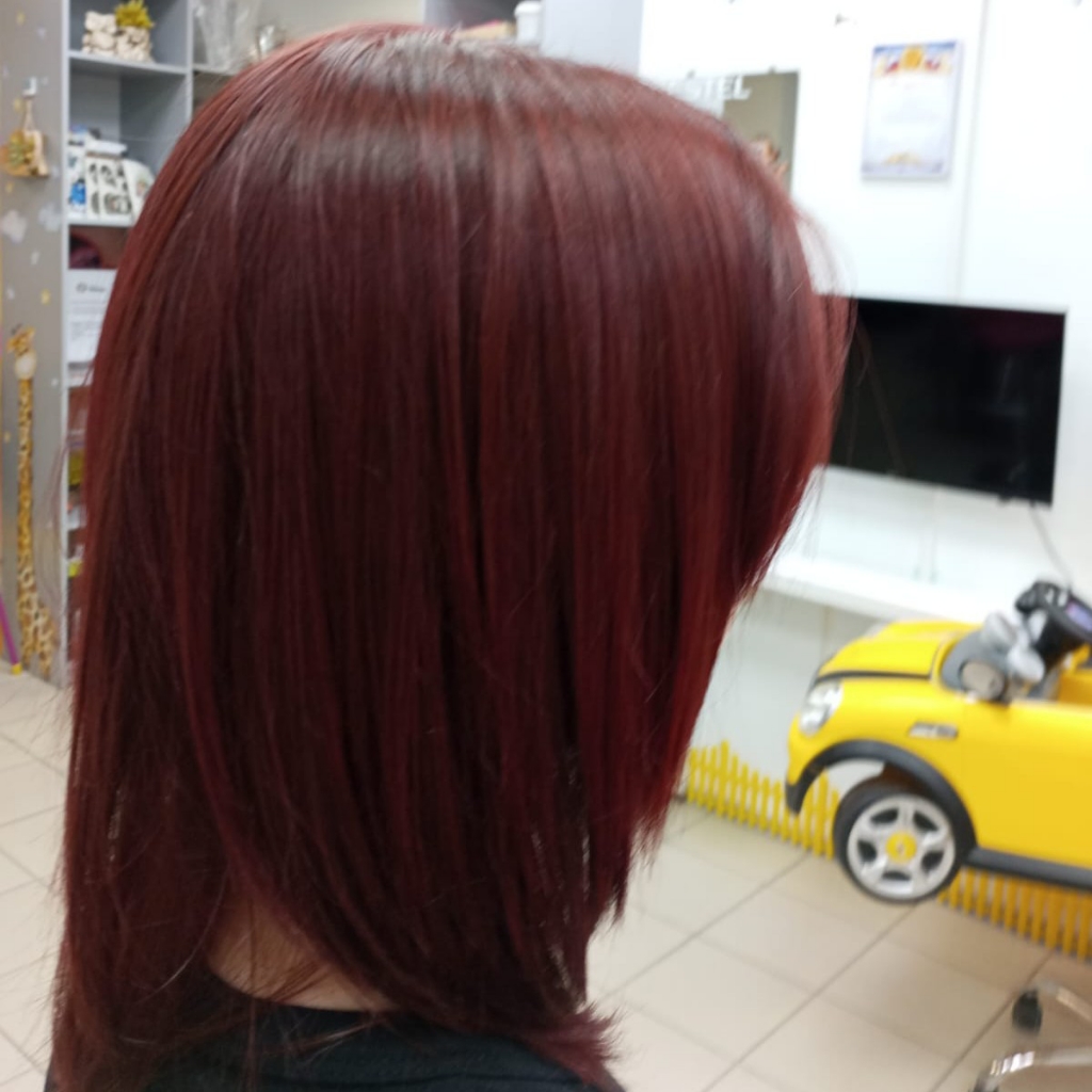 Окрашивание в один тон по всей длине💆🏼‍♀️