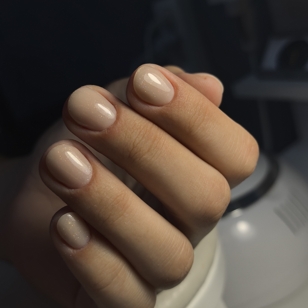 Маникюр+укрепление  твёрдым материалом +покрытие гель - лаком