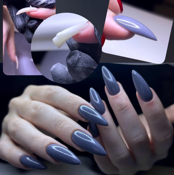 Маникюр с выравниванием (коррекцией: клюющие и т.д) ногтевой пластины и однотон. покрытием