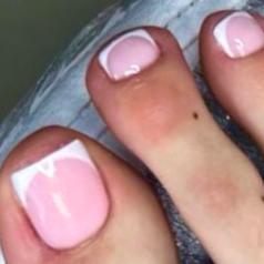 Педикюр с покрытием Френч (пальчики)