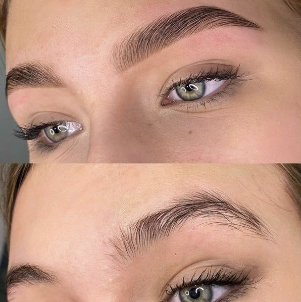 Оформление бровей + окрашивание. (брови без формы, работа с ноля)