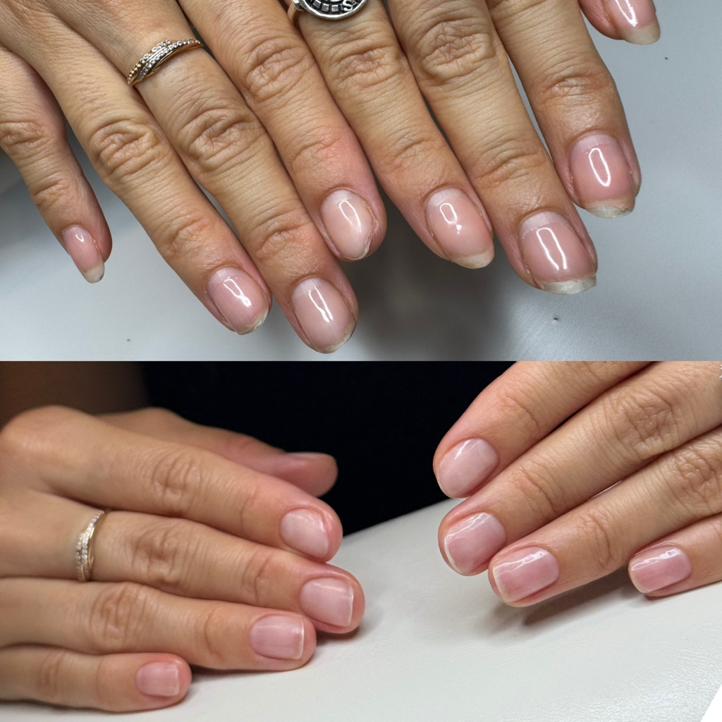 Retiro de gel y manicura higiénica. 
Снятие гелевого покрытия и гигиенический маникюр.