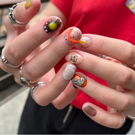 Маникюр + сложный дизайн (короткие ногти)/ manicure + hard design (short nails)