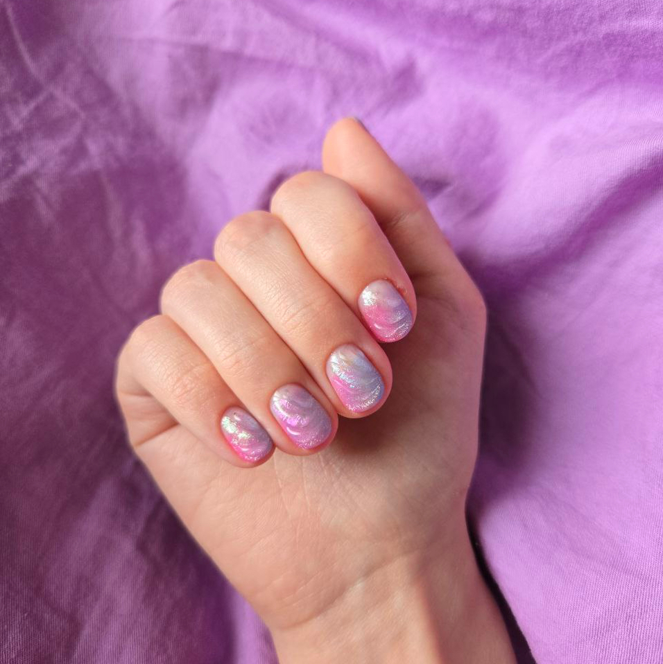 Пилочный ман + дизайн средней сложности (короткие ногти)/ file manicure + medium design (short nails)