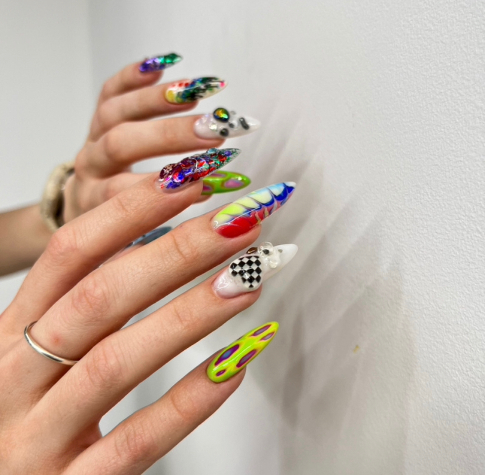 Маникюр + сложный дизайн (длинные ногти)/ manicure + hard design (long nails)