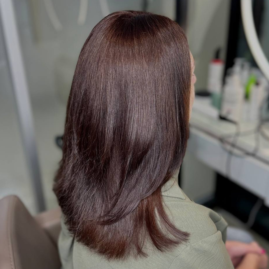 Окрашивание в 1 тон, своей краской (длинные волосы)