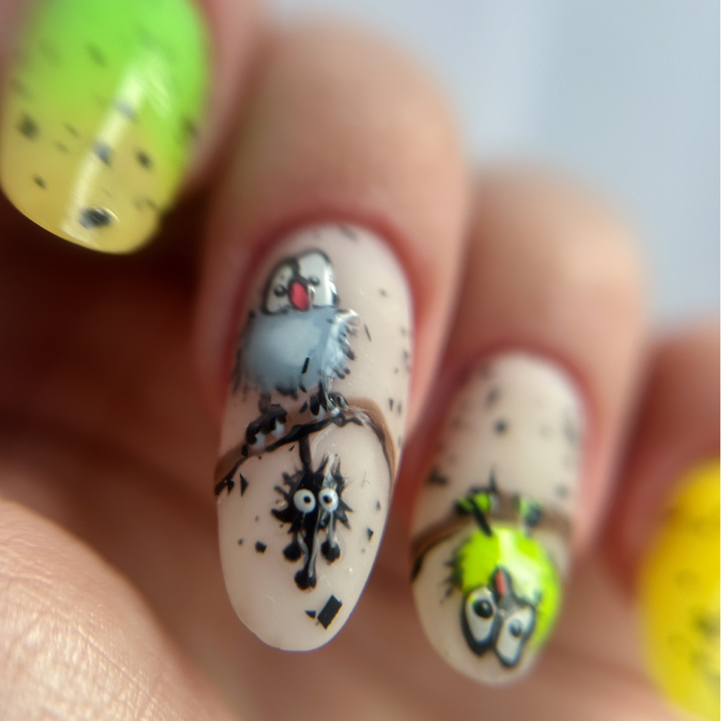 Легкий рисунок, наклейки, стемпинг (1 ноготь)