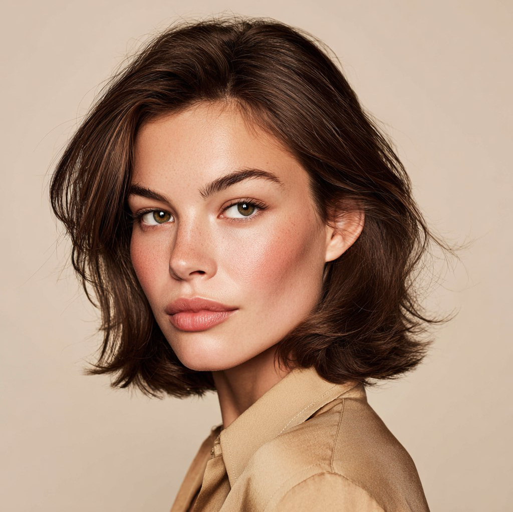 Укладка на фен (короткие волосы)