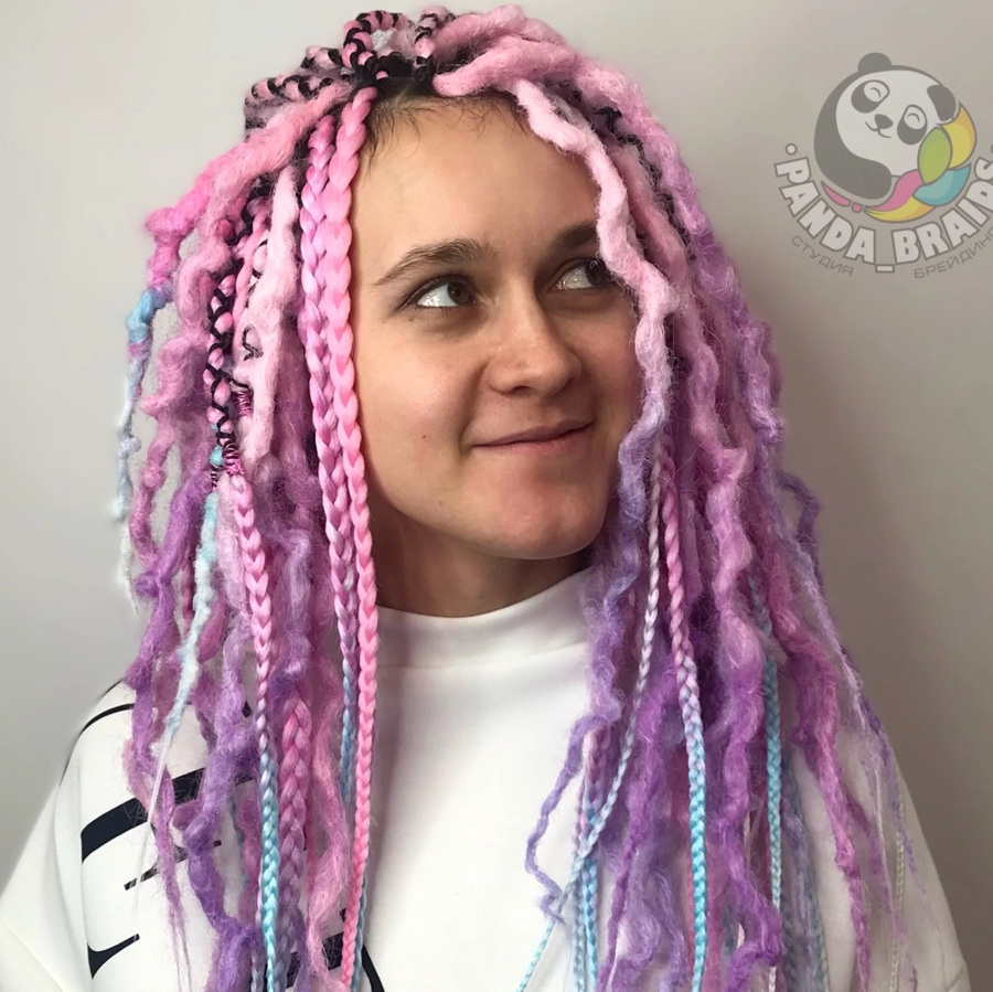 Изготовление и вплетение комплекта безопасных дредов на всю голову