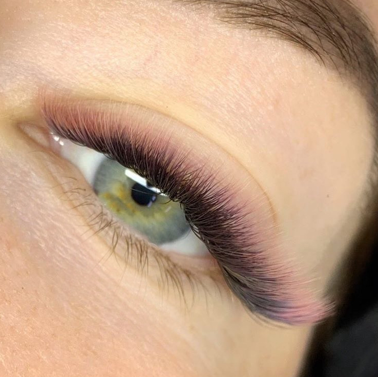 Полное наращивание цветными ресничками/блестящие ресницы/ омбре (дополнительно к объему)