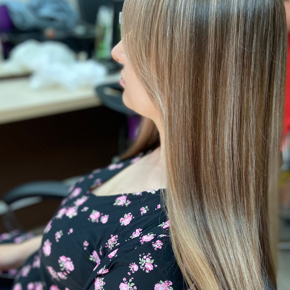 Сложное окрашивание на длинные волосы (основной тон + мелирование, мелирование + тонирование)