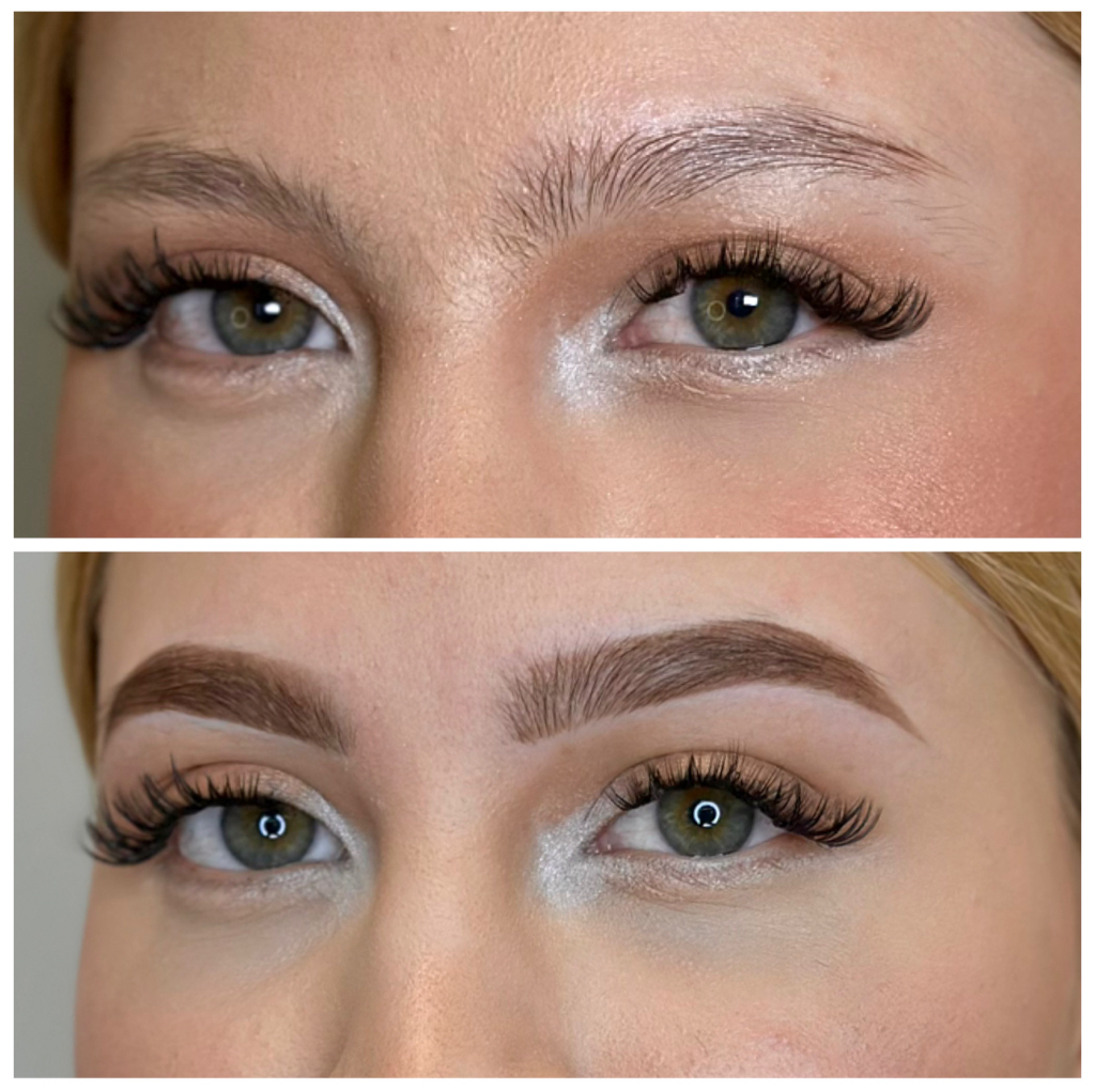 Окрашивание бровей хной/краской + коррекция воском