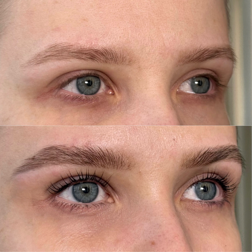 Коррекция и окрашивание бровей + ламинирование ресниц