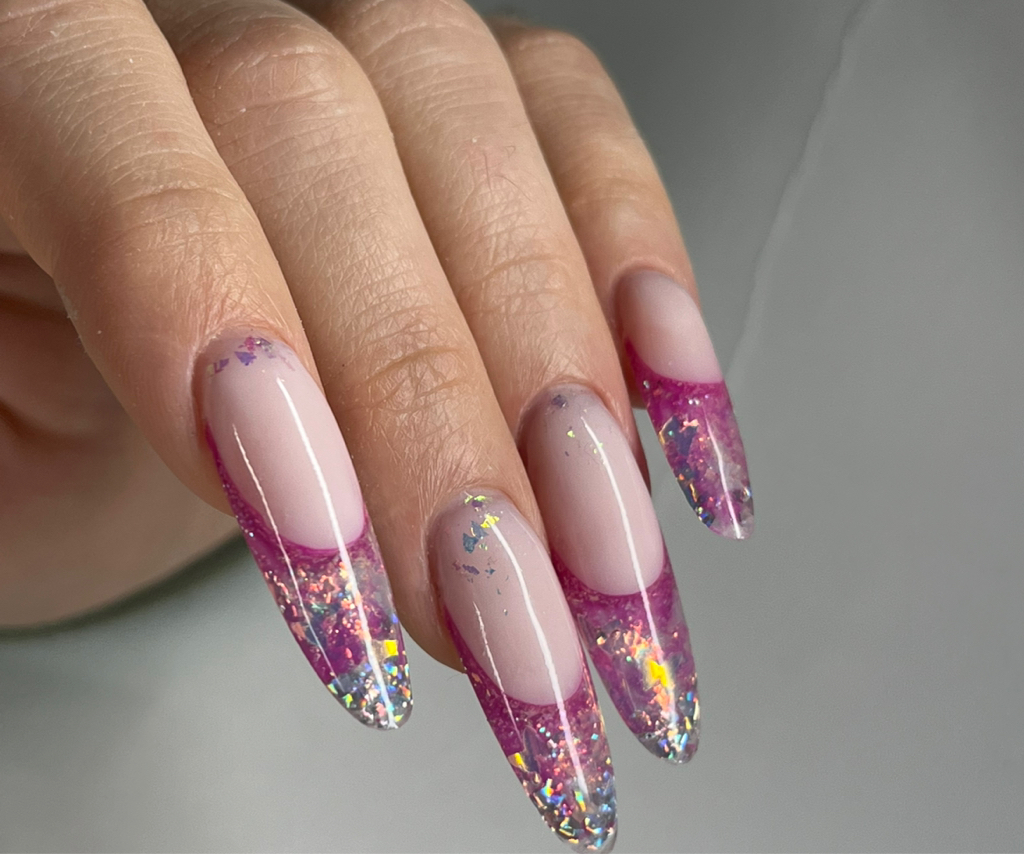 Наращивание ногтей + однотонное покрытие