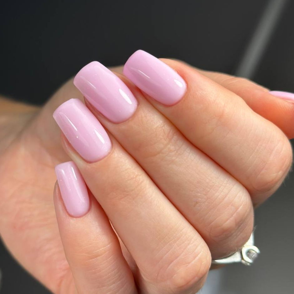 Russian manicure + single-color coating