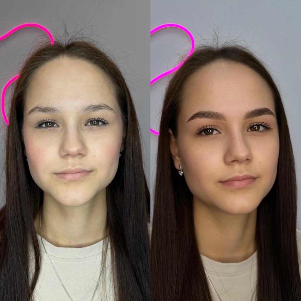 Оформление + окрашивание бровей