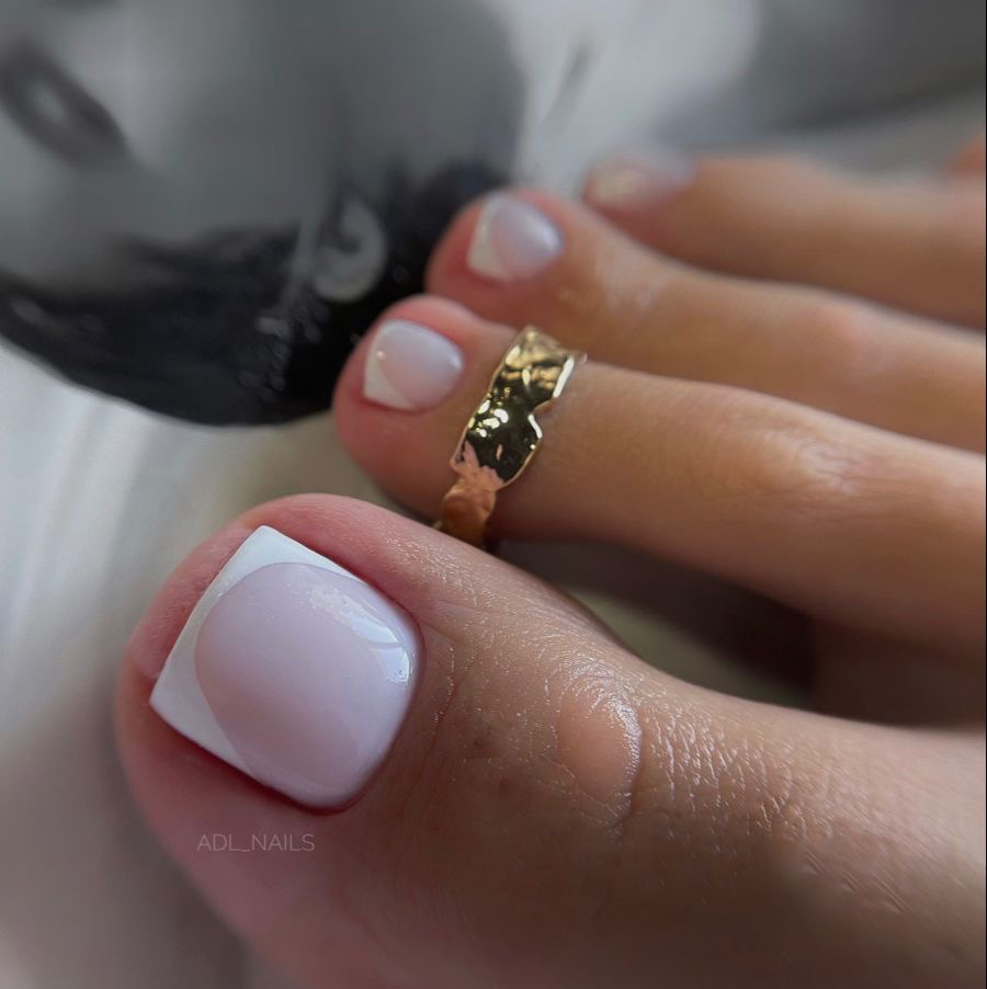 Педикюр пальчики с покрытием + френч (без пяточек) ЭКСПЕРТ