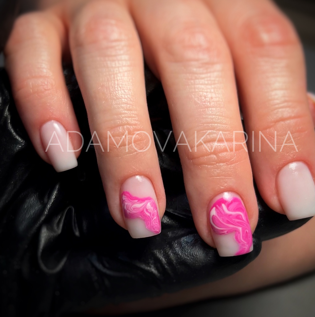 Relleno con gel + ruso manicure/Комбинированный маникюр+укрепление гелем(коррекция)