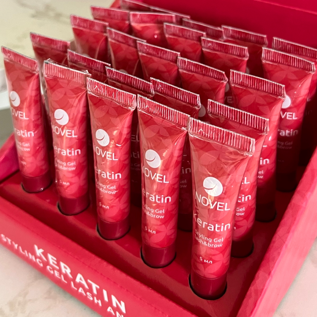 Кератиновый гель для бровей и ресниц после ламинирования NOVEL