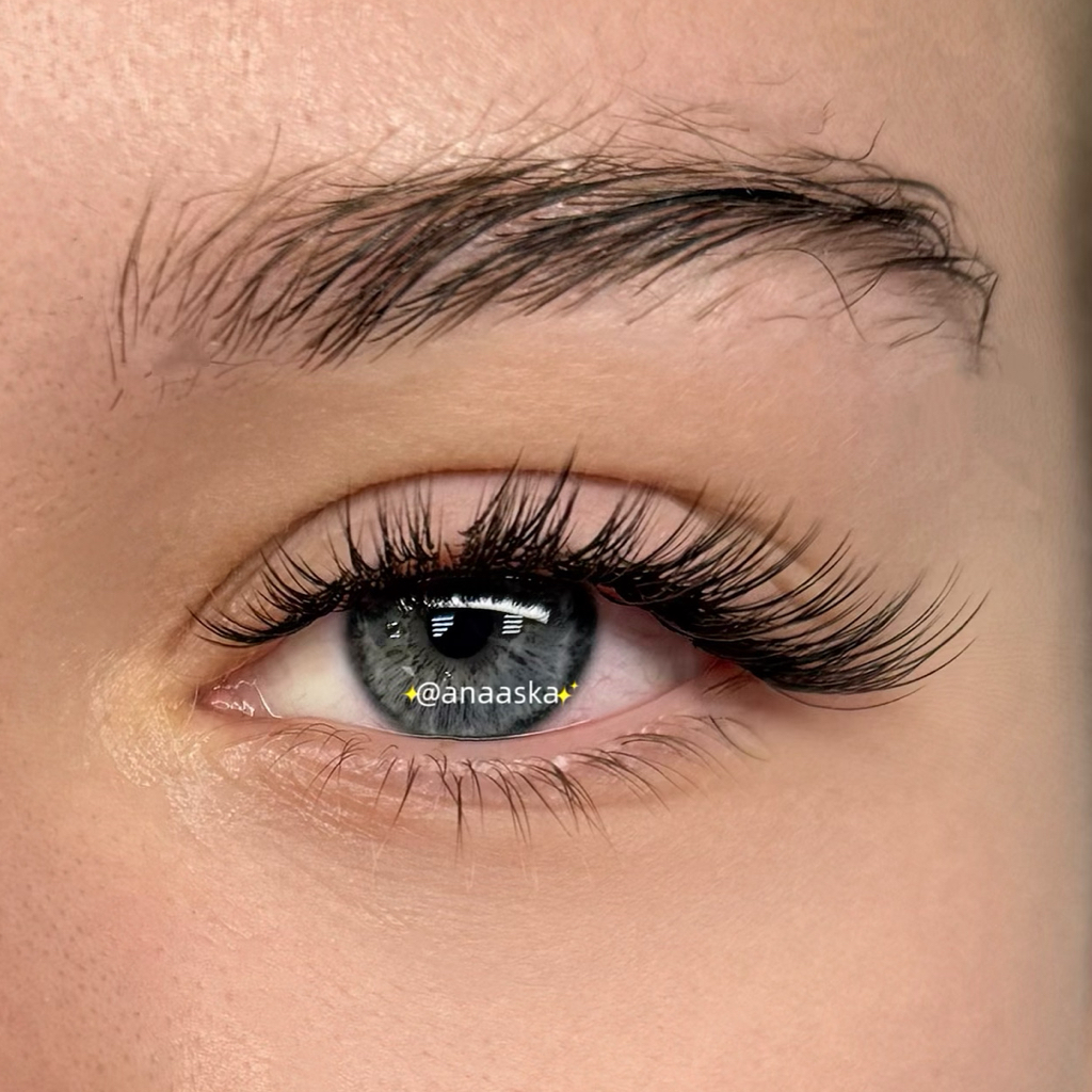 Наращивание ресниц 0,5-2D без нижних ресниц