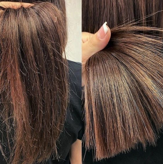 Чистка секущих волос по длине