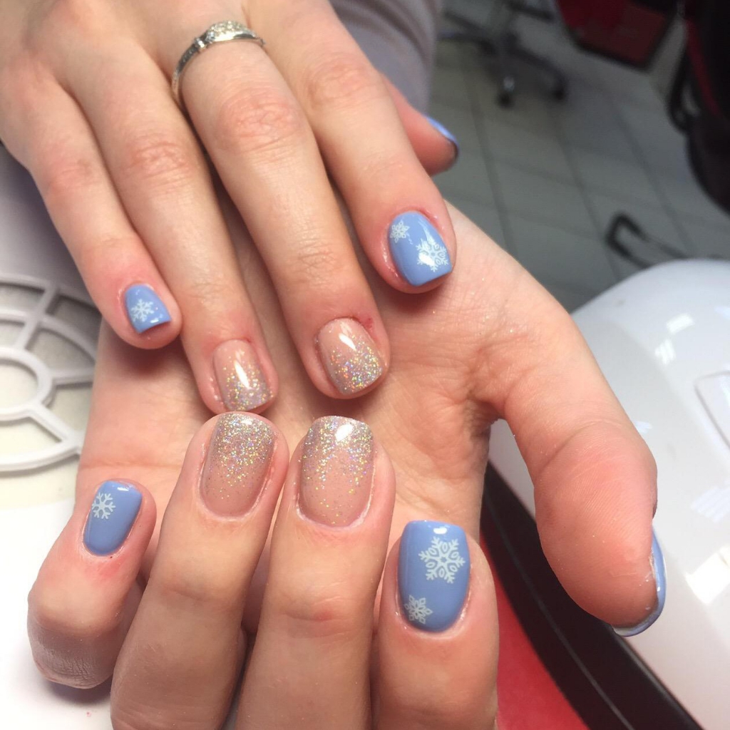 Маникюр с покрытием  1-2 мм