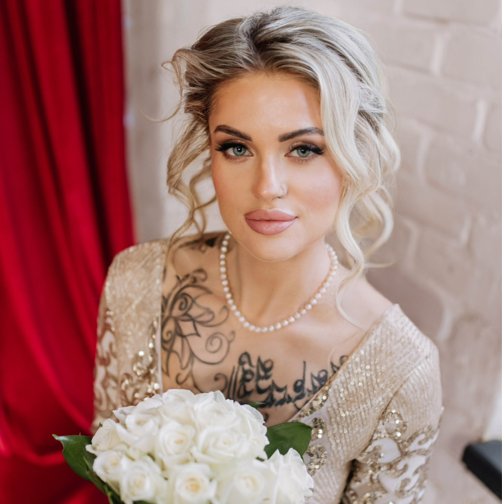 Свадебный макияж с прической