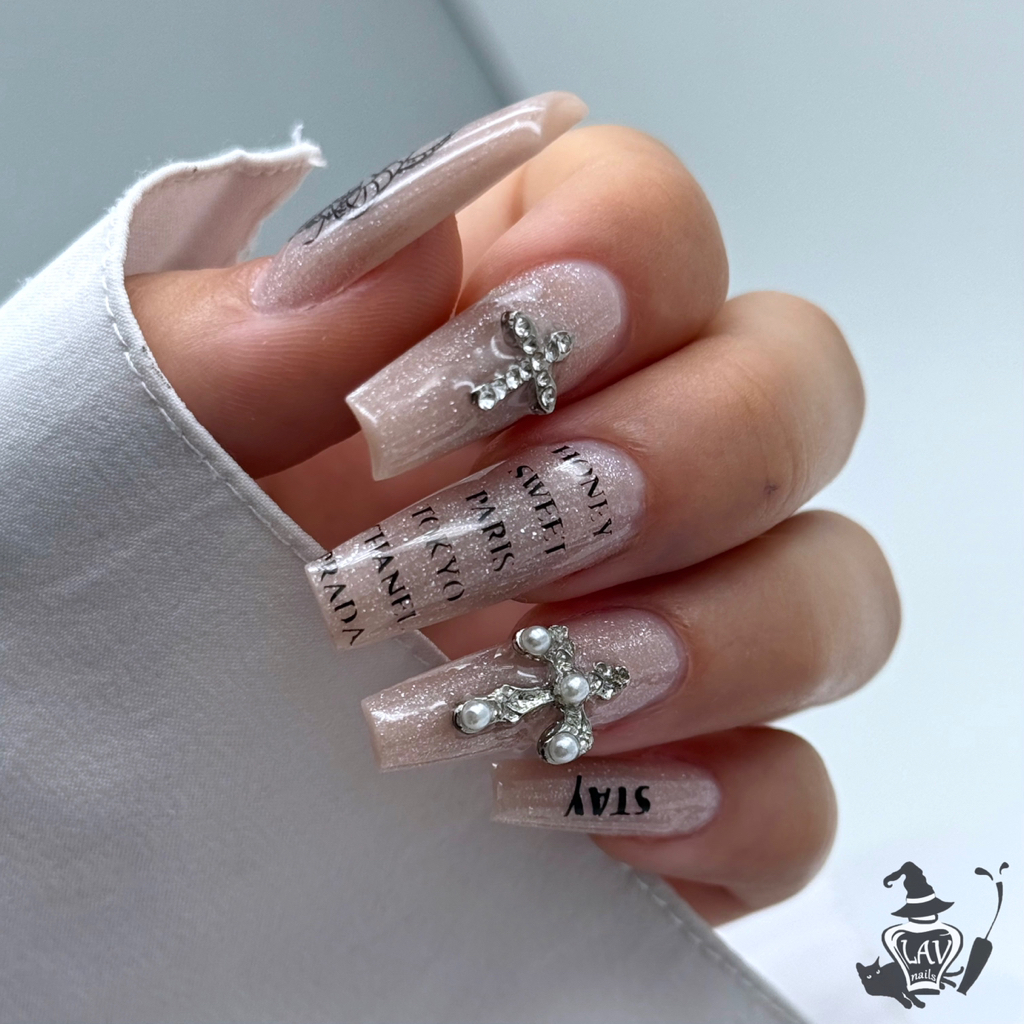 Маникюр с укреплением длинные ногти