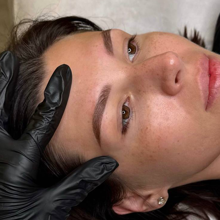 Перманент бровей. 1-й этап. Пудровое напыление