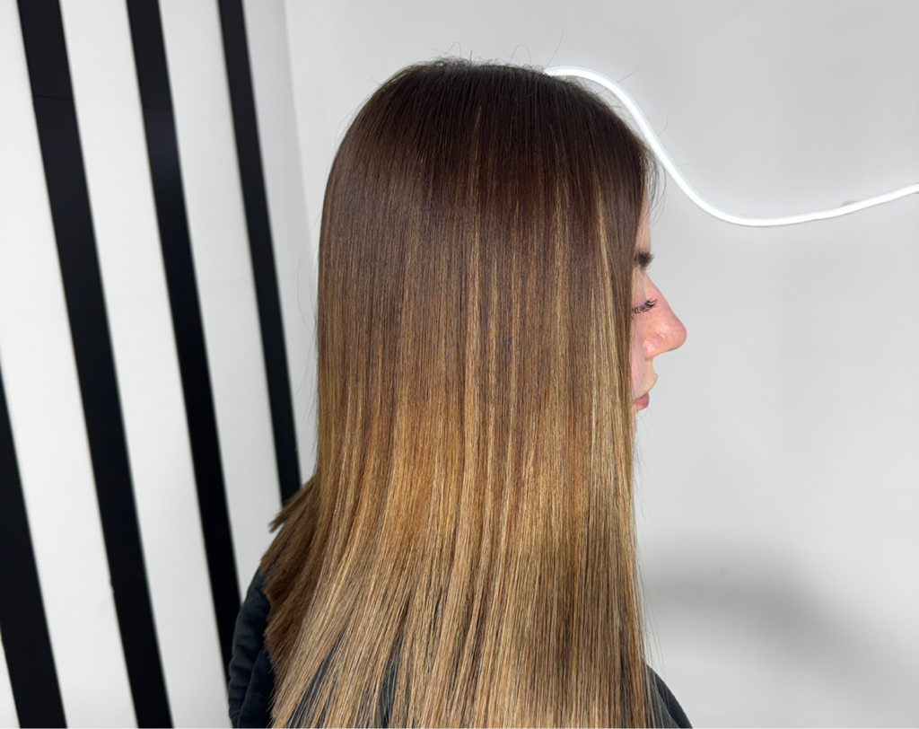 Загущение волос/височной зоны.