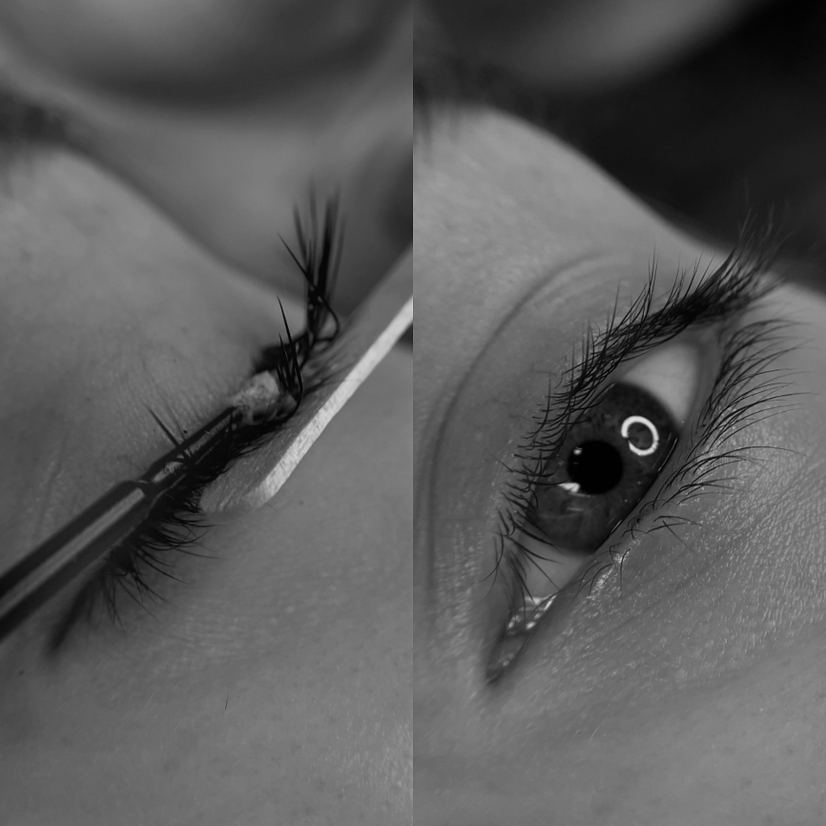Снятие наращённых ресниц